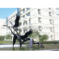 fiberglass steel birds outdoor sculpture/staue for sale